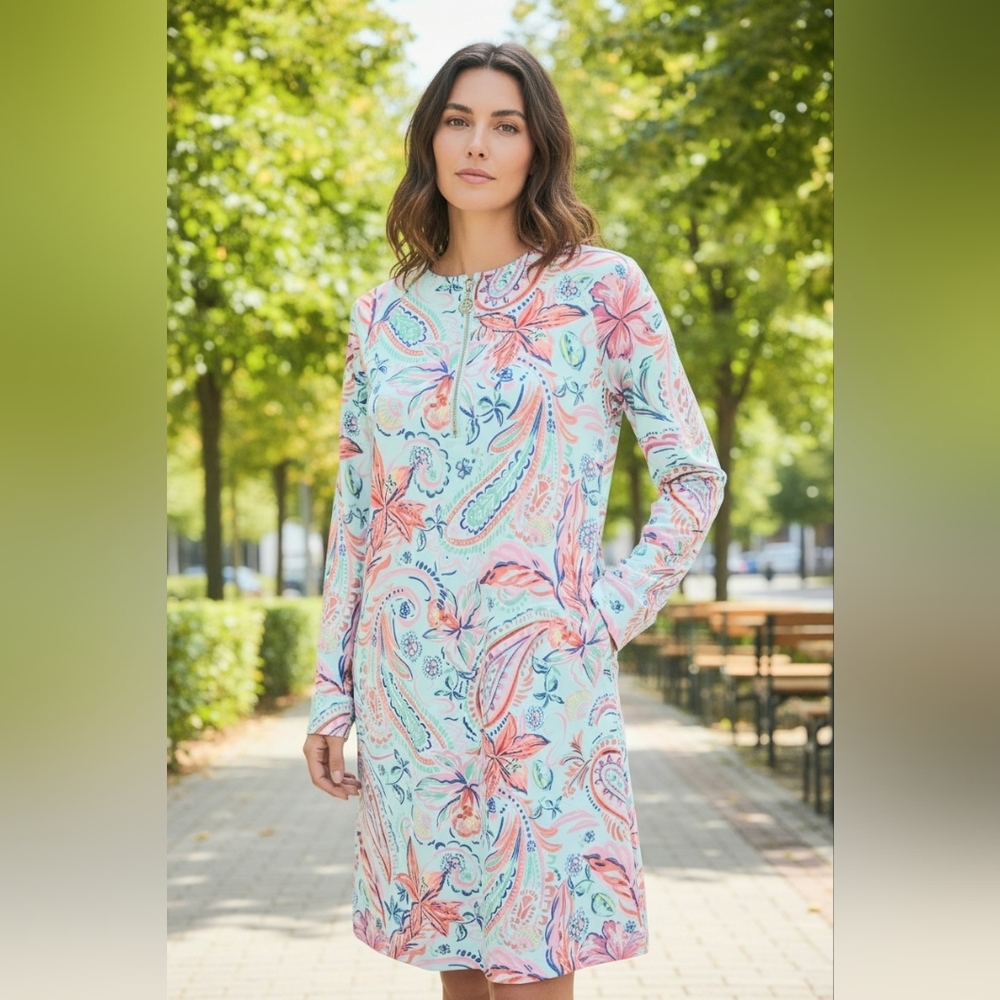 Stella Parker Floral Paisley Long Sleeve Dress